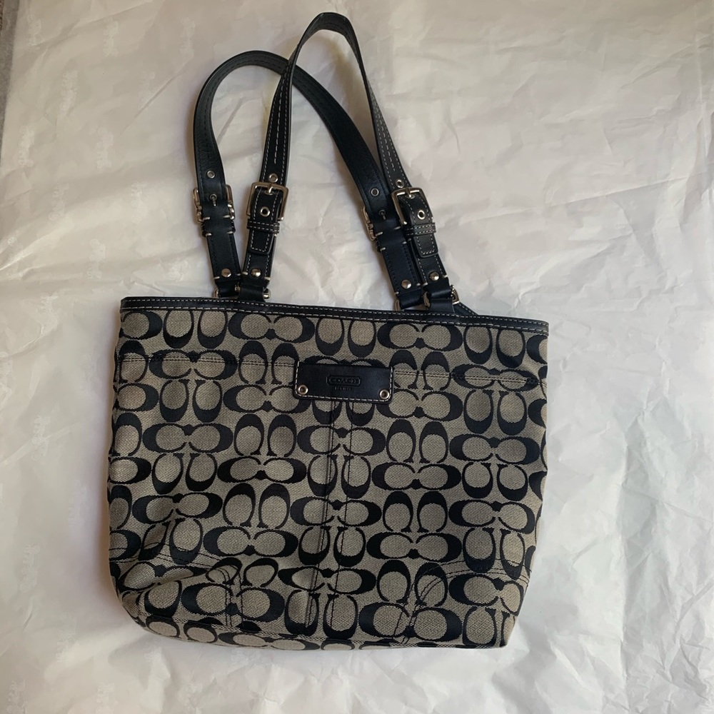 Black and Grey Coach purse